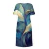 Women's Casual Dresses Printed Dresses Summer Dresses Printed Pleated Round Neck Midi Dresses Basic Classic Outdoor Daily Short Sleeve Loose Dresses
