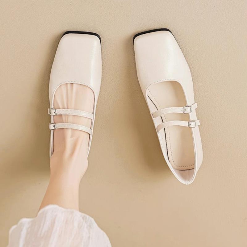 Mary Jane shoes women's spring French temperament shallow mouth flat bottom gentle evening shoes women's new single shoes summer