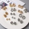 Orecchini a Bottone Rock Intrecciati per Donna Statement Europeo Nodo Metallico Liscio Orecchino Minimalista Gioielli da Festa Ingrosso Regalo Ragazza