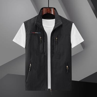 Gilet d'extérieur à séchage rapide pour hommes, gilet d'outillage fin multi-poches, grande taille 6xl, veste décontractée, été et automne
