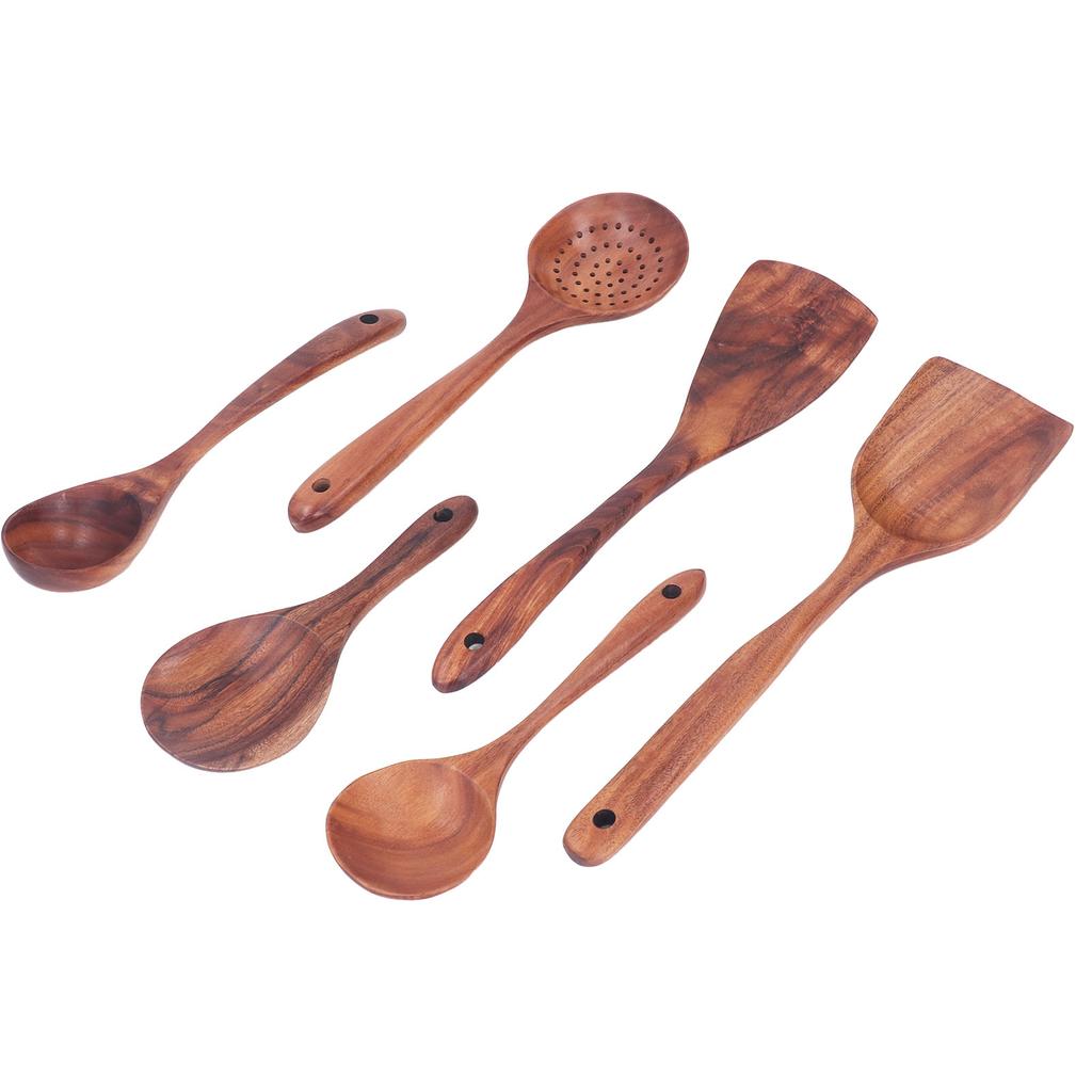 Küchenutensilien-Set Holzspatel Löffel Bequemer Griff Minimalistische Küchenkochgeschirr für Zuhause