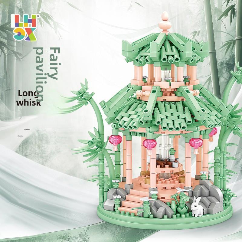 Mile Ten Long Pavilion Building Blocks Diy Model Toy For Artistic Home Display