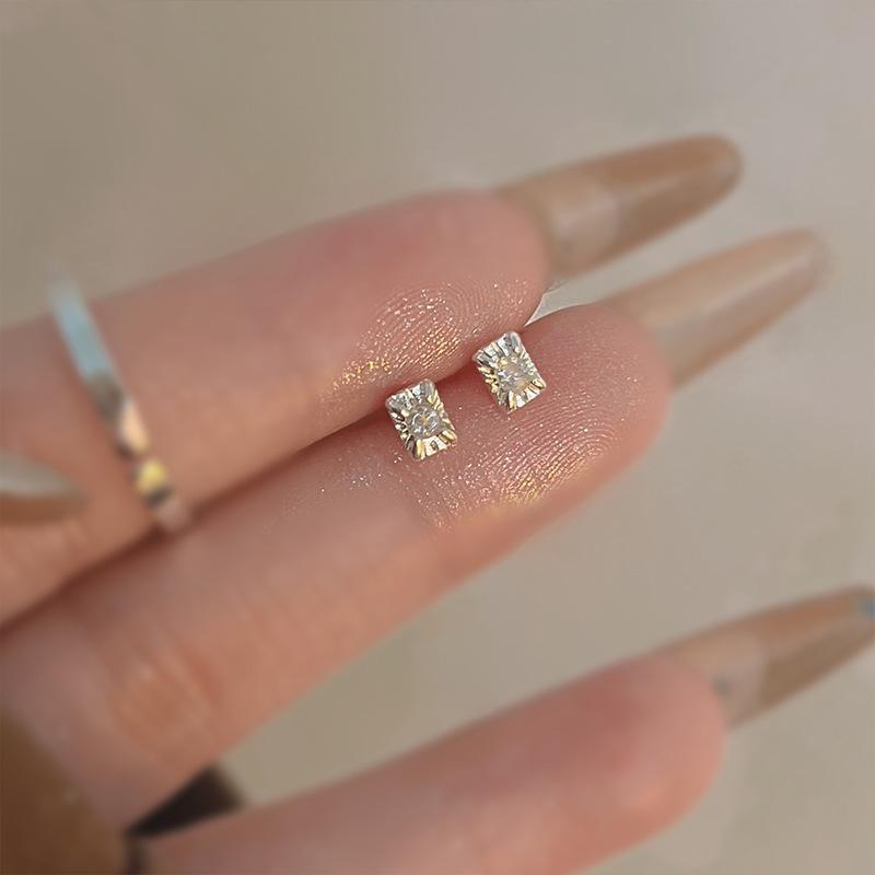 S925 Silver Stud Earrings Women's Ear Hole Earrings Niche Design Earbone Studs High-end Earrings