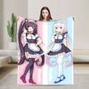 Cute Anime Chocola Vanilla Blankets Nekopara Cartoon Wool Funny Warm Throw Blankets for Bedspread Decoration