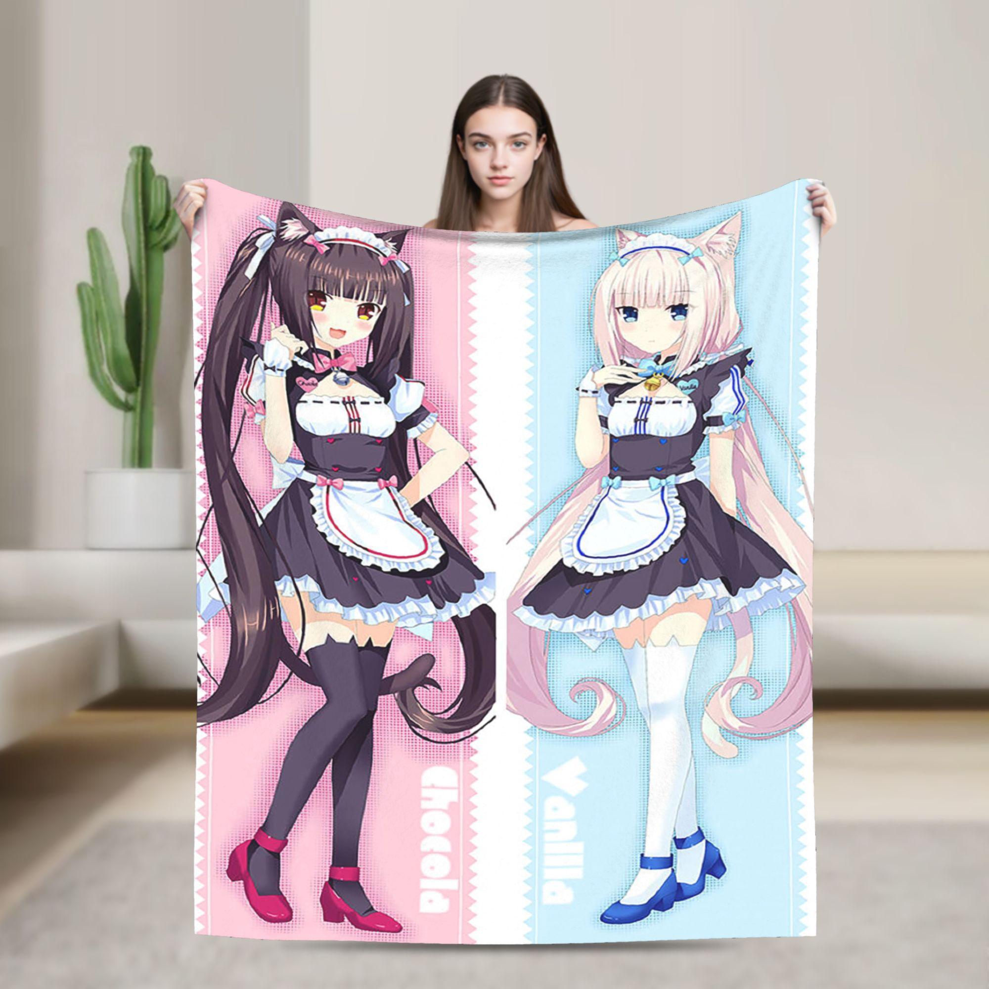 

Cartoon Anime Nekopara Blankets Flannel Funny Warm Throw Blankets for Bedspread Textile Decor 100x125cm (40x50inch)