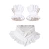 Ruched Collar Ruffled Renaissance Lapel Collar Wrist Cuffs for Shirt Blouse Decorative Spread False Collar