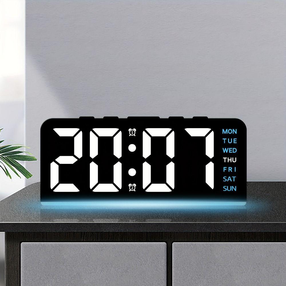 4 Levels Brightness Digital Alarm Clock Dual Alarms Electronic LED Clock  Bedside Use