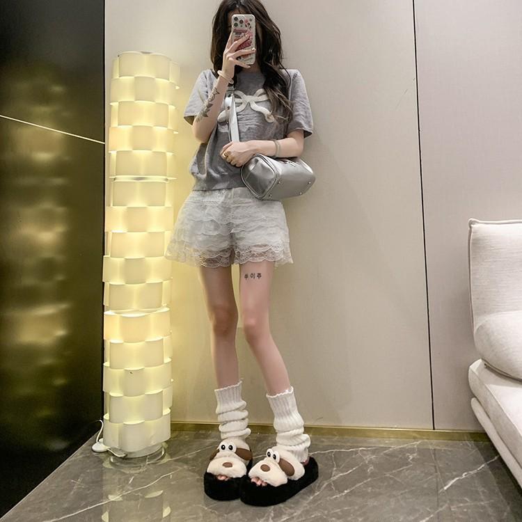 Internet celebrity cartoon cute big-eyed dog fluffy slippers female 2025 autumn and winter new thick-bottomed versatile comfortable one-word cotton m