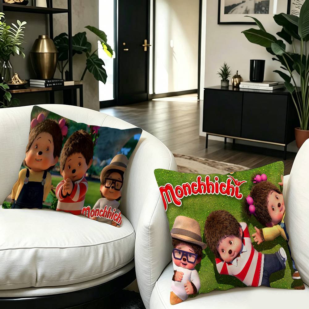 Cute M-monchhichis-s Maple Design Cushion Cover Happy Autumn Harvest decor Holiday Decorati Pillow Cover