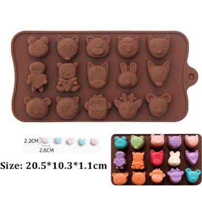 Animal Mold Jelly Pudding Chocolate Gummy Candy Silicone Molds DIY Cake Baking Tool 3D