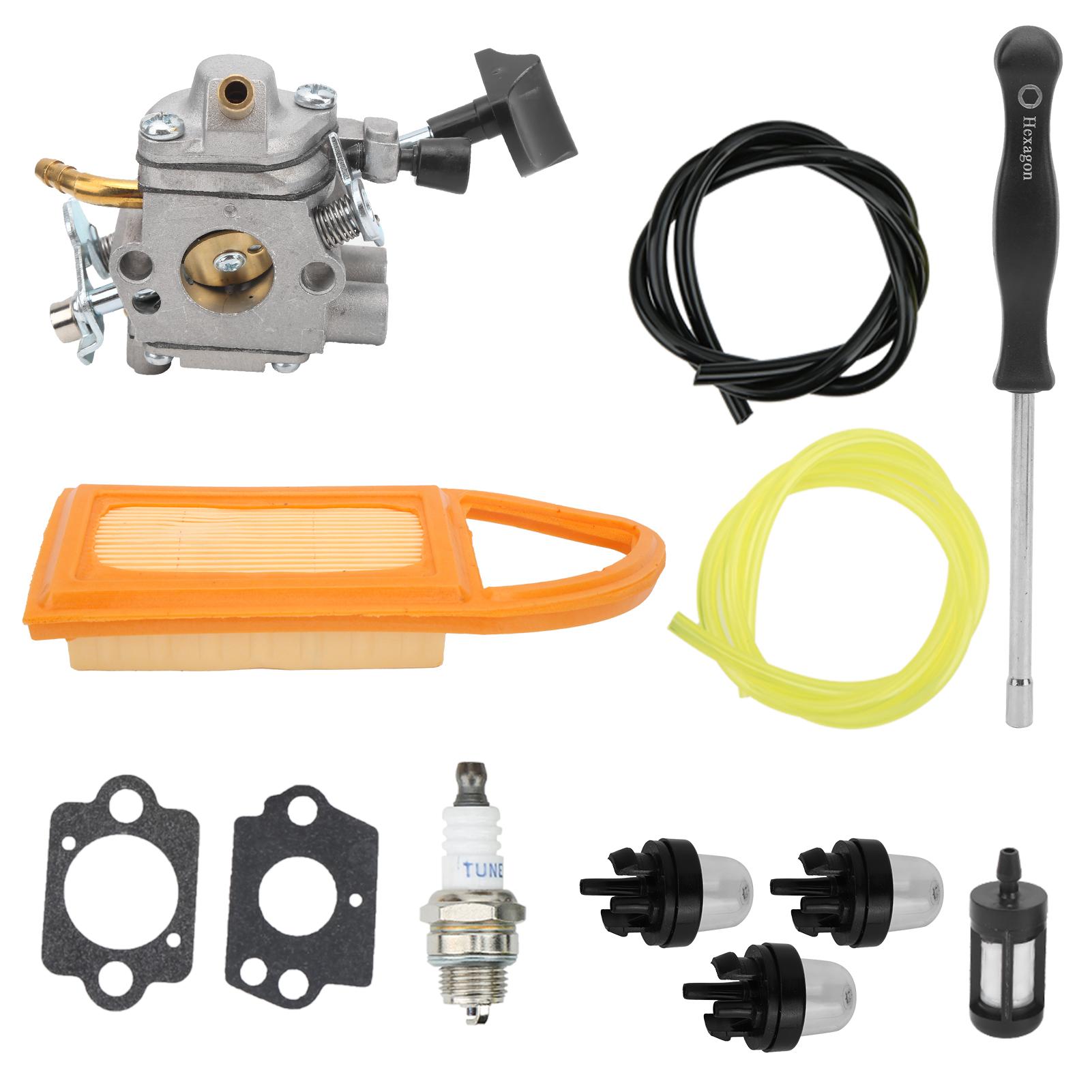 Kit de Carburador Carb Filtro de Aire Tubo de Aceite Apto para Soplador de Hojas de Mochila Stihl BR500 BR550 BR600
