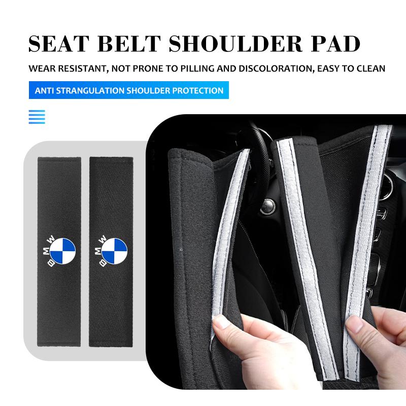 KMLA1 Car Seat Belt Protective Pad Adjustable Shoulder Guard Cover For BMW M Performance E36 E46 E60 E90 E91 E92 E93 F30 F20