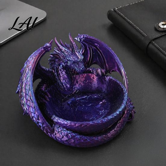 Gothic Home Decor 3D Printed Dragon Jewelry Tray Fantasy Catchall Key Desktop Storage Artifact Holder Medieval Gift for Fans Unique Bowl
