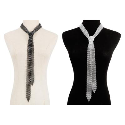 Bling Dlouhý Šátek Šátky Kamínky Kravata Choker Náhrdelník pro Ženy Luxusní Křišťálová Kravata Límcový Náhrdelník Šperky