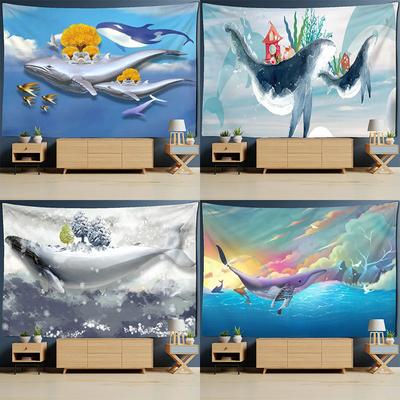 Cartoon Whale Comic Decorative Tapestry Home Wall Living Room Office Decorative Tapestry