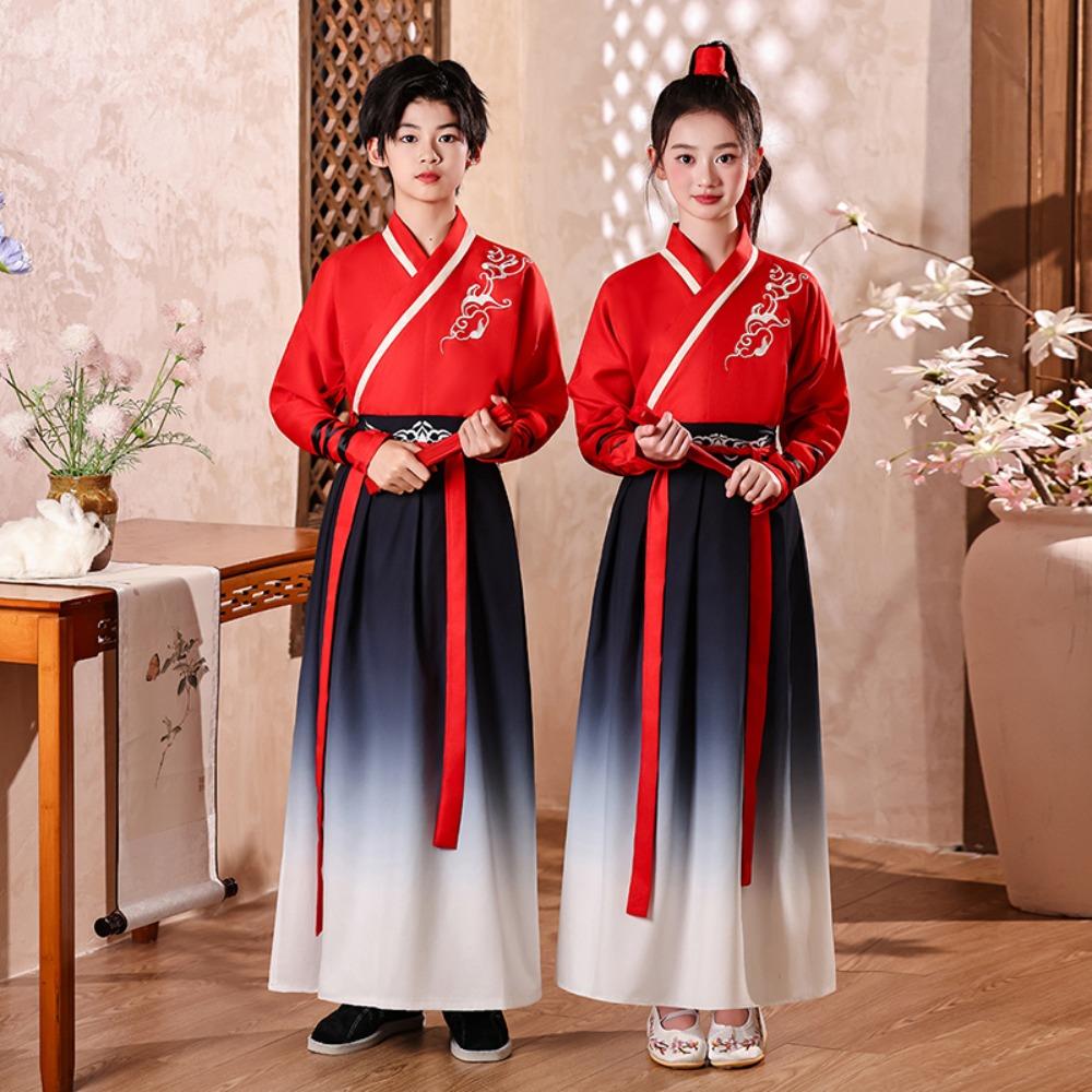 Dance Wear Cosplay Costumes Kung Fu Party Children's Clothing Ethnic Style Vintage Kids Clothes Girls Dress Boy Hanfu Stage