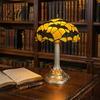 Goth Chic Office Desk Decor Stained Glass Black Bat Table Lamp Vintage Resin Retro Small Decorative Light for Mantel Halloween Gothic Bedside