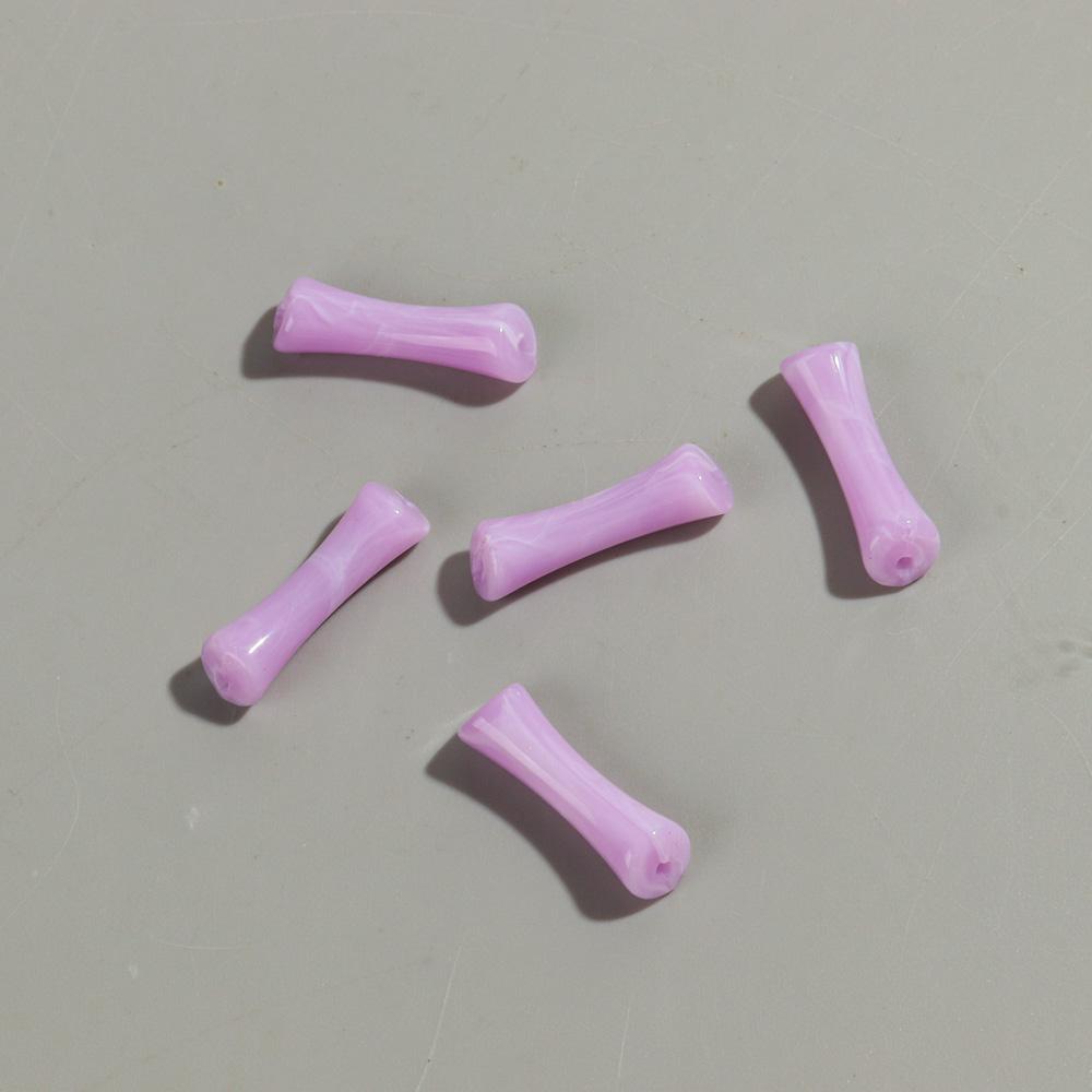 20pcs/bag Mixed Color Acrylic Thin 7x26mm Bamboo Curved Tube Loose Beads for DIY Bracelet Necklace Jewelry Craft Accessories
