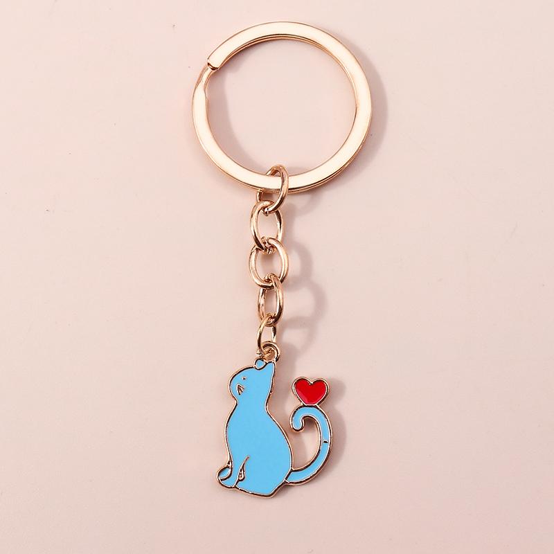 Lovely Enamel Duck Keychain Rings for Women Men Handbag Pendant Cartoon Animal Key Rings Car Key Holder DIY Jewelry Gift