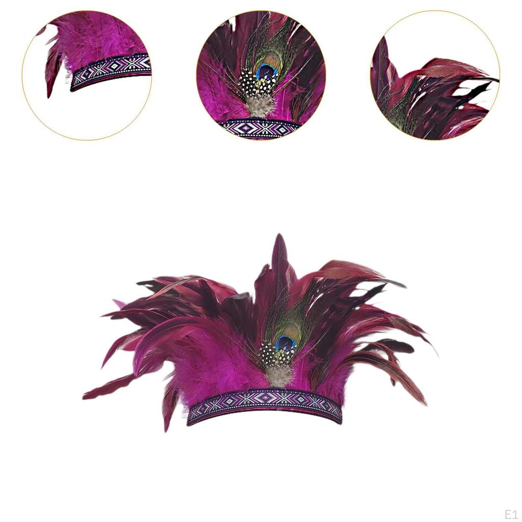 Feather Headdress Accessories Headband for Halloween Masquerades Role Playing