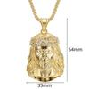 Religious  Christ Jesus Head Pendant Gold Color Stainless Steel CZ Christian Necklace For Men Jewelry Male Gift 2025