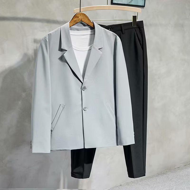 British-Style Non-Iron Men's Casual Solid Color Blazer