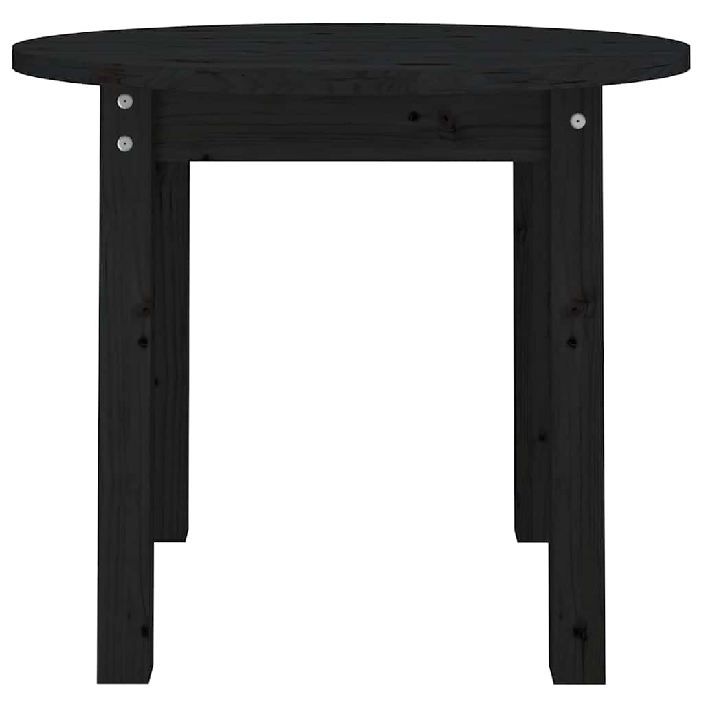 Vidaxl Stolik Kawowy, Czarny, Ø 55X45 Cm, Lite Drewno Sosnowe