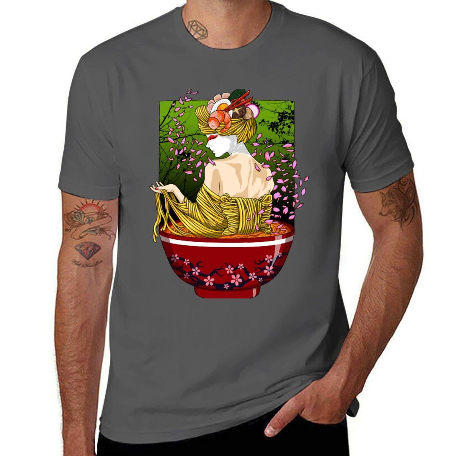 

Geisha Ramen T-Shirt t shirts for man slim fit man t shirts for men t shirt man designer T-Shirt 4XL