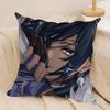 Kaeya Cute Genshin Impact Cushion Cover Silky Short Plush Invisible Zipper Dustproof Sofa Pillow Case For Home Decor