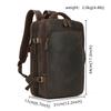 Business Male Backpack Leather Men's Bag Multifunctional Handbag Large Capacity Crazy Horse Leather Backpack