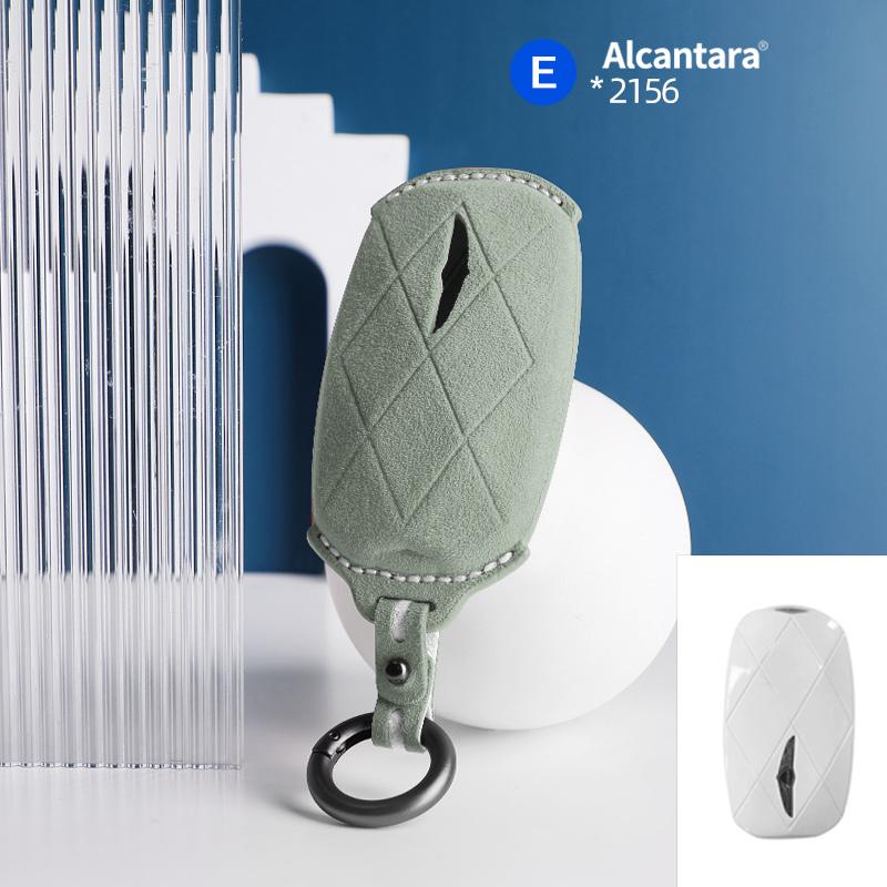 Car Key Case Cover Holder Key Buckle Alcantara Suede For For Genesis Gv60 Gv90 G90 Keychain Accessories