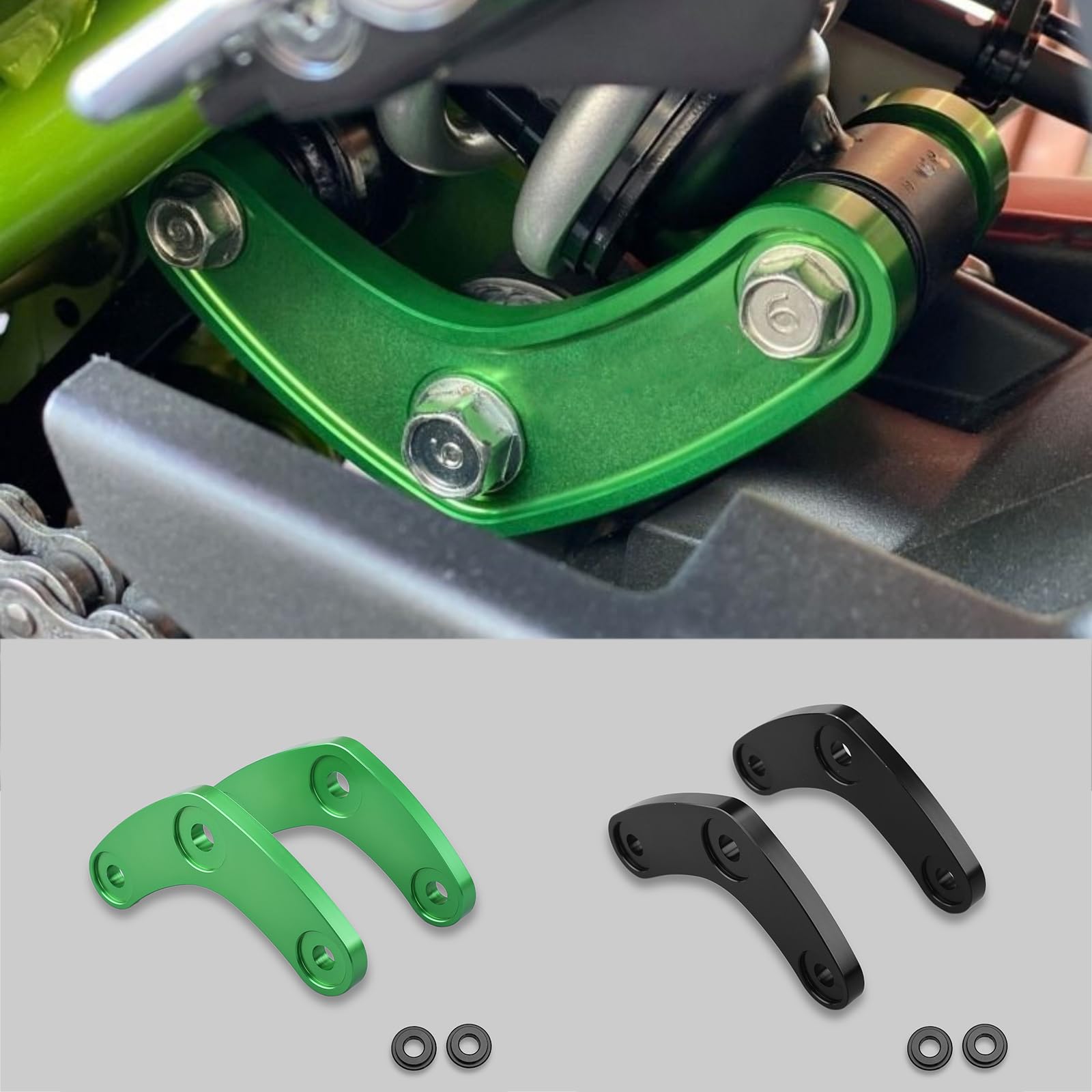 

Motorcycle Lowering Kit & Rear Lowering Link Rod for Kawasaki Ninja 650, Z650, and Z650RS (All Models) - Improves foot reach (Black)