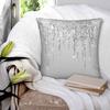 Silber Glitzer Quadratischer Kissenbezug Polyester Leinen Samt Kreativ Reißverschluss Dekorativ Sofa Kissenbezug Großhandel