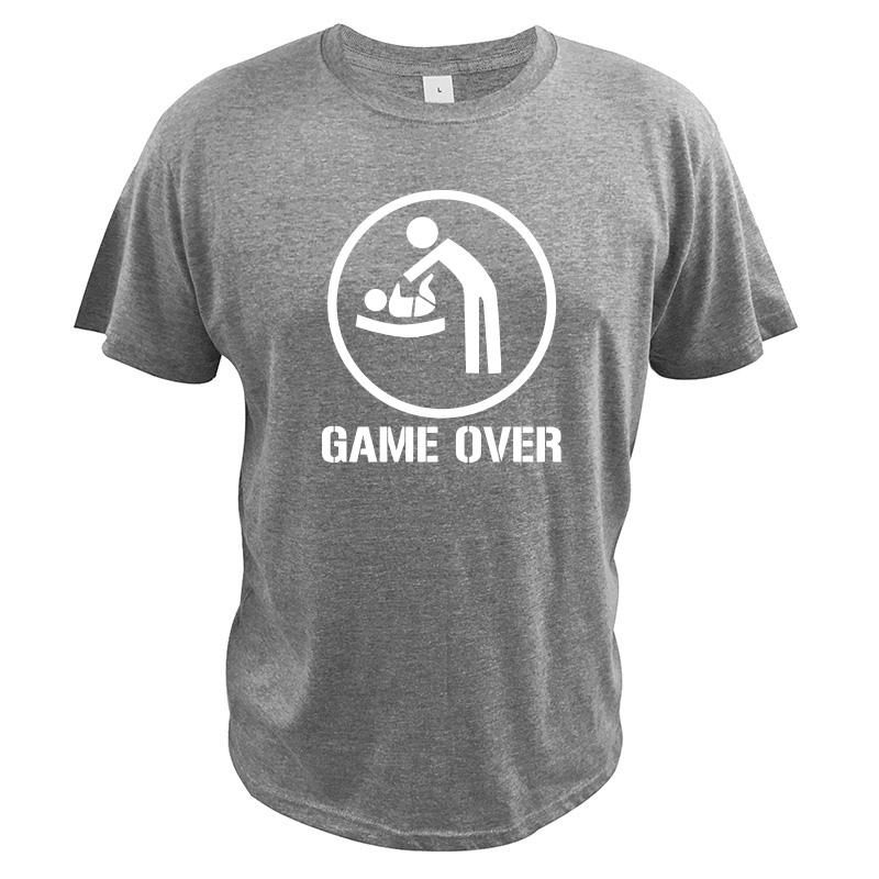 Eu Size 100 Cotton To Be Best Dad Game Over Father Day Gift Meaningful Design 4XL