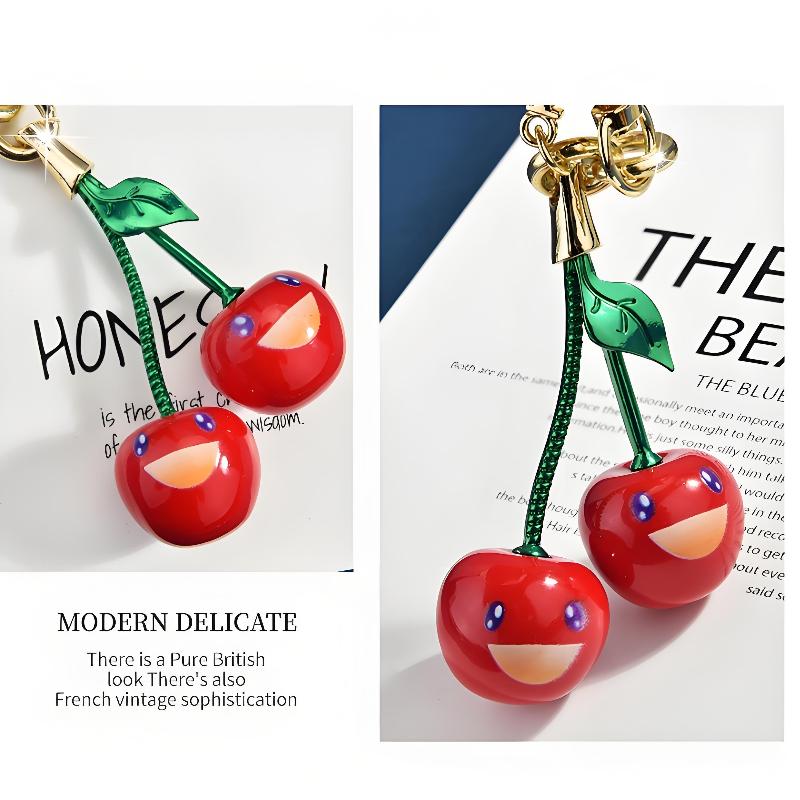 Smiling Cherry Keychain Cherries Bag Pendant Keyring Backpack Decoration Accessories Gifts Women Men Car Key Chains
