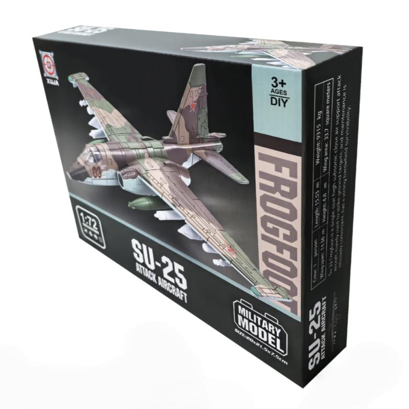 1:72 Creative Military Series Building Blocks New Tri Color Camouflage SU-25 Frogfoot Support Attack Aircraft Model Toys For Boy