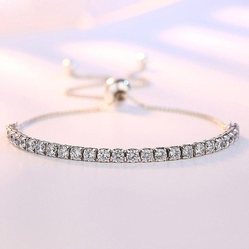 

S925 Sterling Silver European Modern Tennis Bracelet Gift Box Silver Ball Bracelet Women s Bracelet Girls Bracelet Student Bracelet