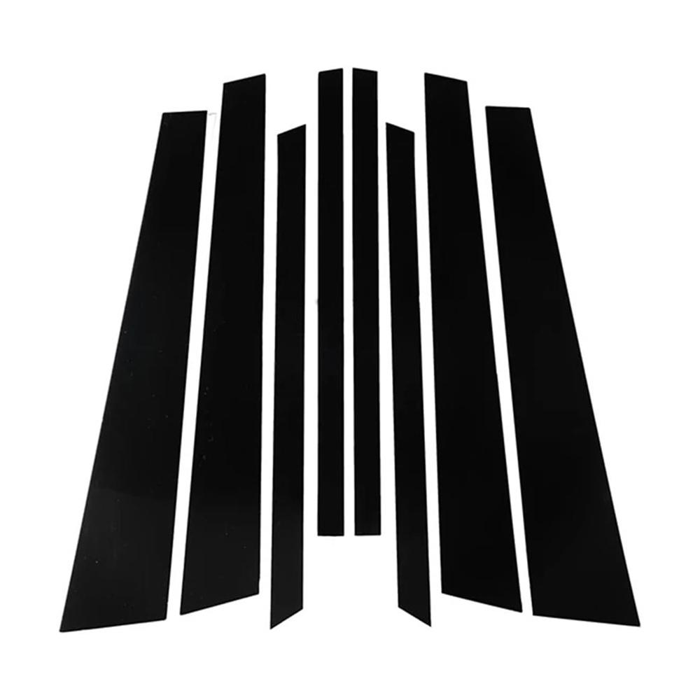 8x Glossy Black Pillar Posts For 2007-2013 BMW X5 E70 Door Trim Cover Window Kit