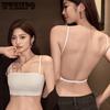 Summer Backless Lingerie for Women Gathering Strapless Sexy Slim Shoulder Straps U-shaped Tank Top Seamless Backless Bra