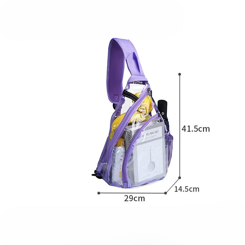 Transparent Men's Shoulder Bag Crossbody Bag Casual Men's and Women's Breast Bag Single Shoulder Bag