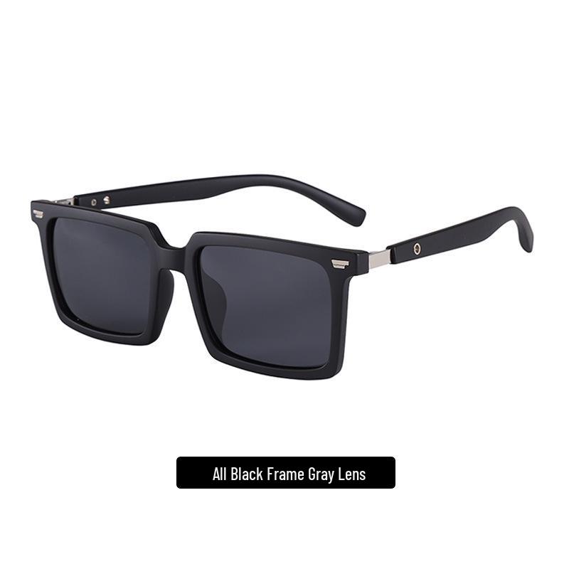 High-End Retro Square Sunglasses with UV Protection & Wood Grain Legs for Men & Women