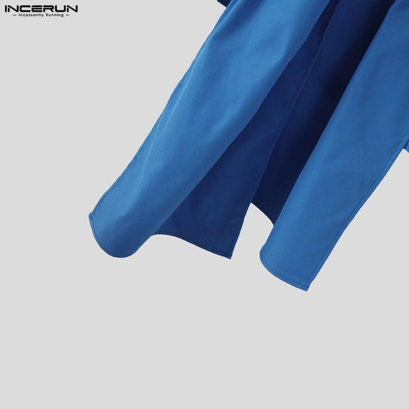 INCERUN Men Sleeveless Lapel Button Up Belt Ruffled Loose Casual Long Waistcoats