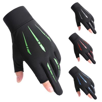 New Ice Silk Sunscreen Gloves for Men and Women, Two Fingers, Breathable and Thin Fishing