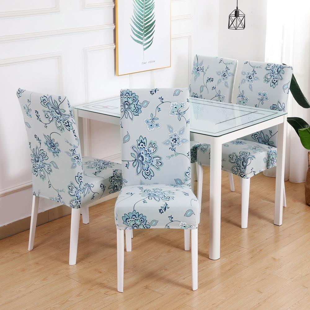 1/2/4/6 Pieces Printed Chair Cover Washable Big Elastic Kitchen Chair Covers Stretch Seat Slipcovers For Dining Room Wedding