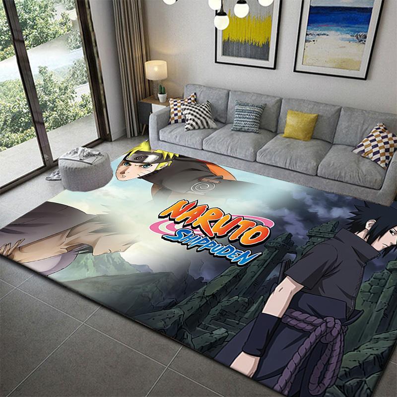 Naruto Anime High Contrast Print Area Rug Non-Slip Durable Mat for Home Decor 60x90cm