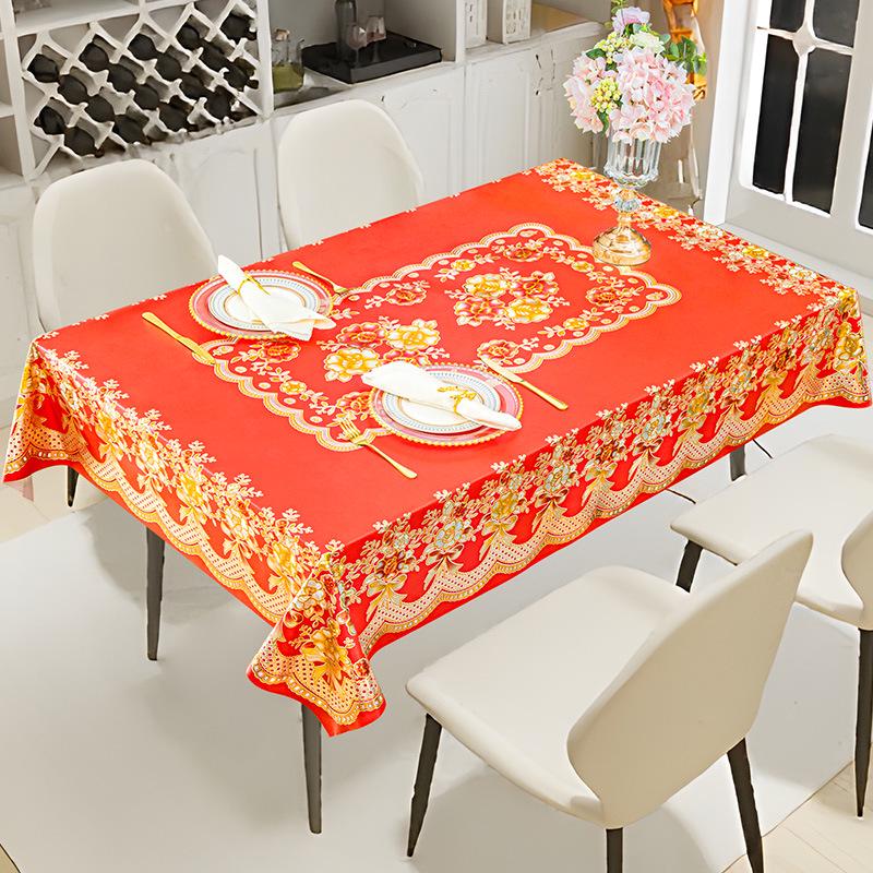 Luxury Waterproof PVC Tablecloth: Oilproof, Anti-scald, Wash-free Round Design for Hotels and Homes