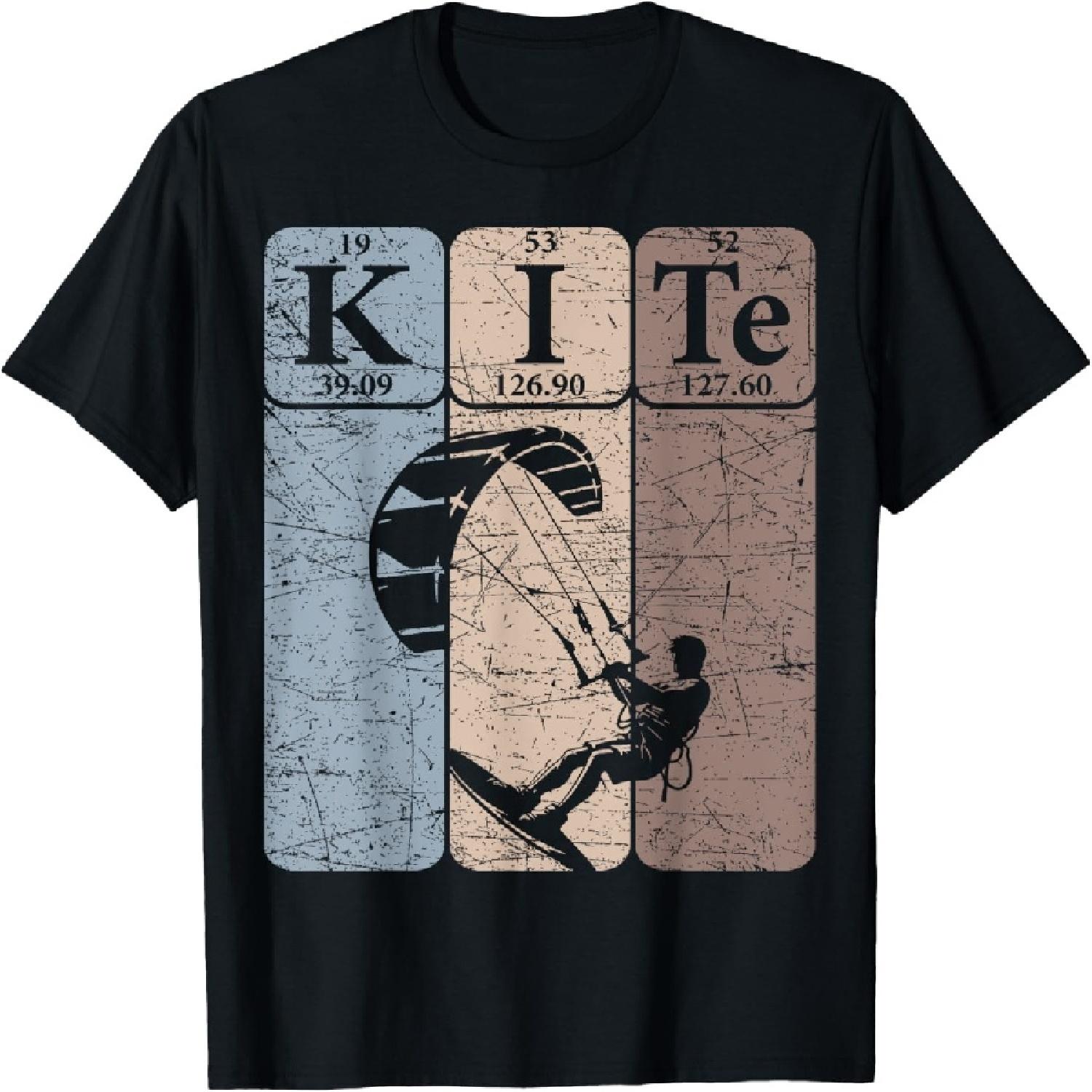 Kitesurfing Periodic Table Elements Kiteboarding Retro T-Shirt(22) S