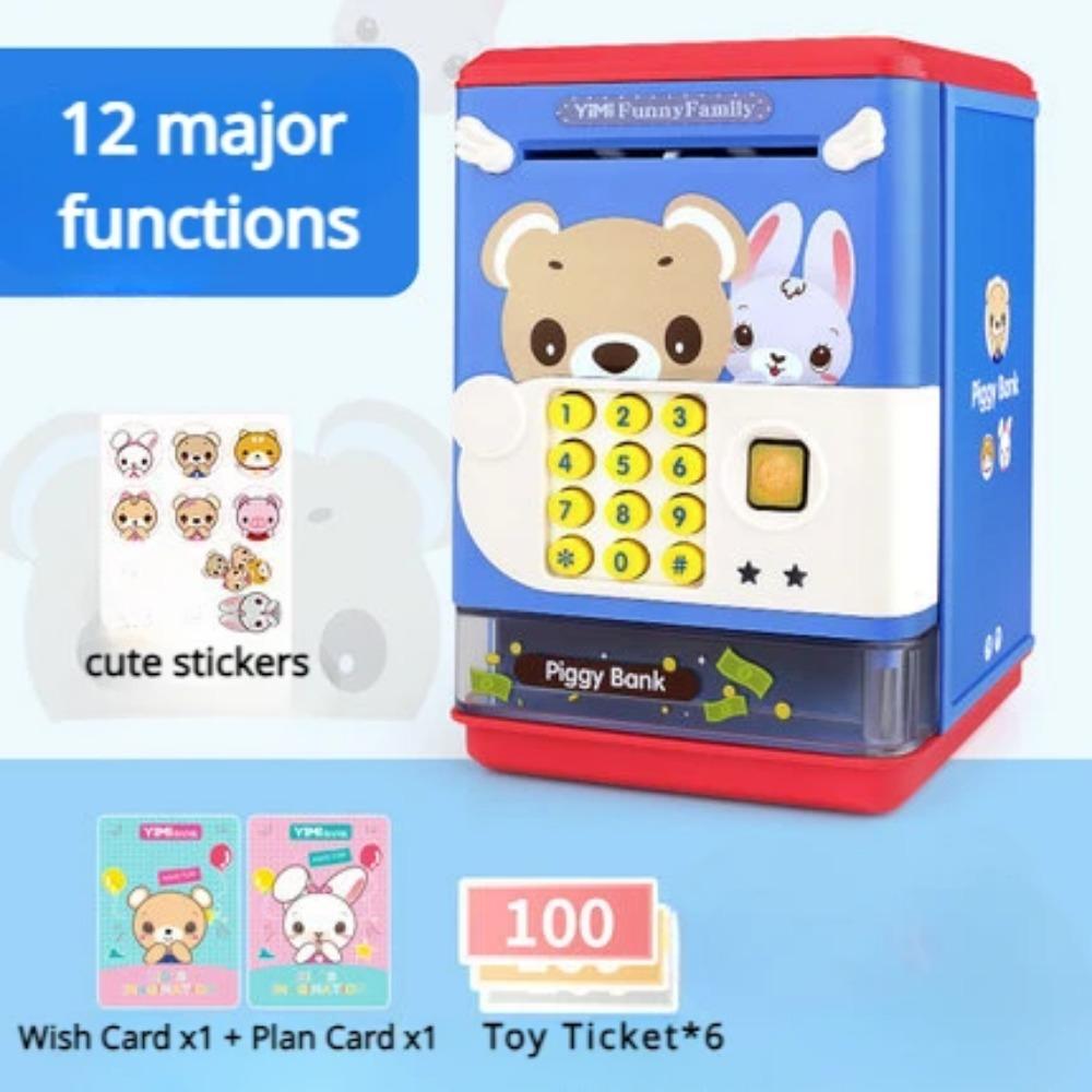 Electronic Fingerprint ATM Piggy Bank with Music for Boys Girls Unicorn Panda Bear Money Bank for Toddlers Kids Birthday Gift