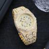 MISSFOX Men's Hip-Hop Fashion Chronograph: Full-Diamond Three-Eye Small Dial Sport Watch