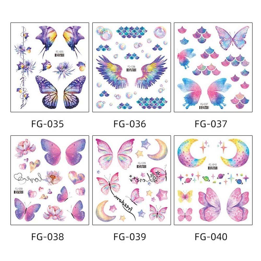 Moon Body Art Wings Fake Tattoo Temporary Tattoos Flowers Tattoo Stickers Butterfly Tattoo Stickers